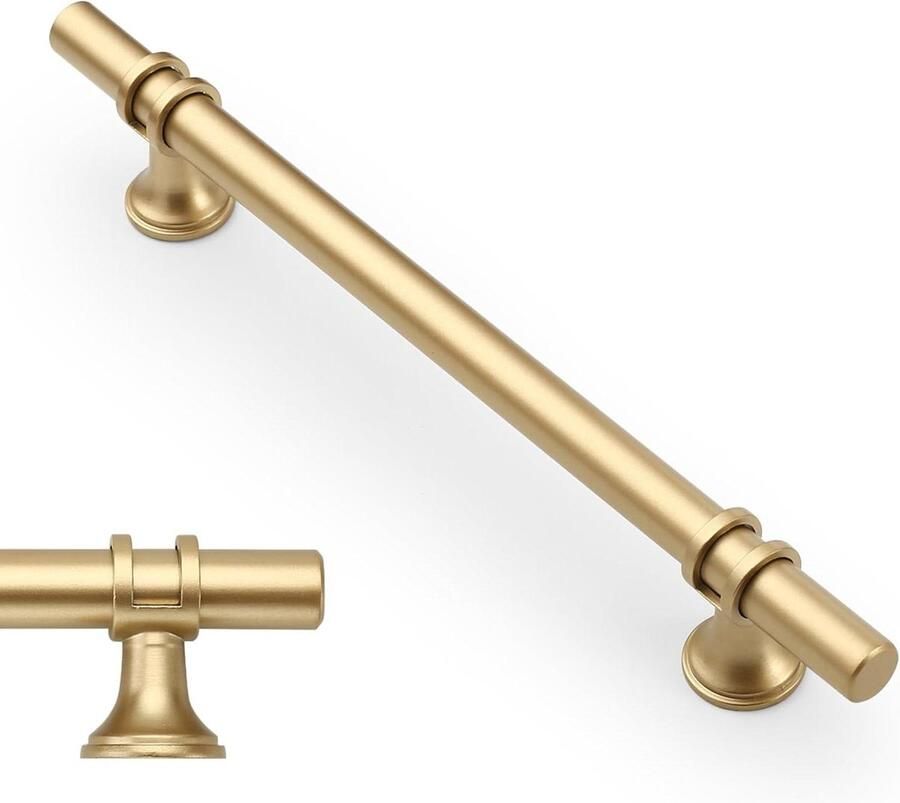 Meubelgrepen goudkleurig 10 stuks 160 mm gatafstand schuifladen keukenkasten kledingkasten