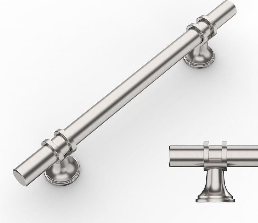 Meubelgrepen Kastgrepen 10 stuks Geborsteld nikkel 128 mm