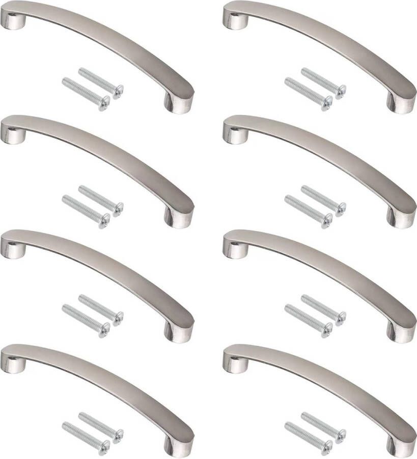 Meubelgrepen kastgrepen 96 mm gatafstand 8 stuks aluminium keukengrepen zilveren meubelgreep kastgreep moderne stijl ladegrepen voor laden kastdeuren keukenkasten