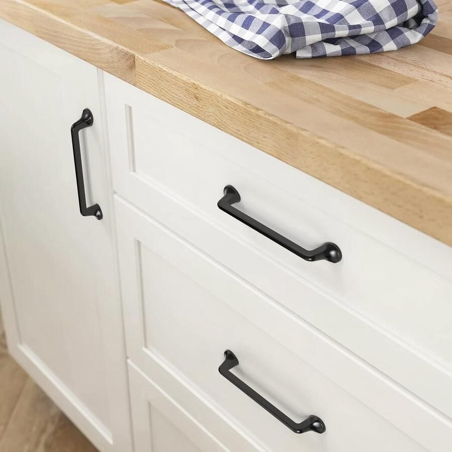 Meubelgrepen kastgrepen keukengrepen handgrepen meubels ladegrepen handgrepen voor keukenkasten kasten meubelgrepen ladegrepen 96 mm gatafstand mat zwart 10 stuks