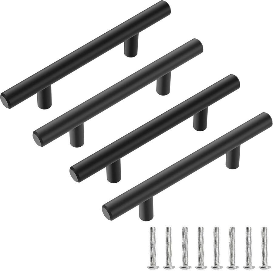 Meubelgrepen Keukengrepen 4 Stuks Zwart Aluminium 150mm