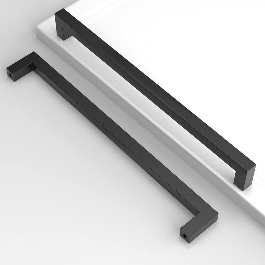 Meubelgrepen Keukenkasten en Ladekasten 10 stuks Zwart Roestvrij staal 256 mm