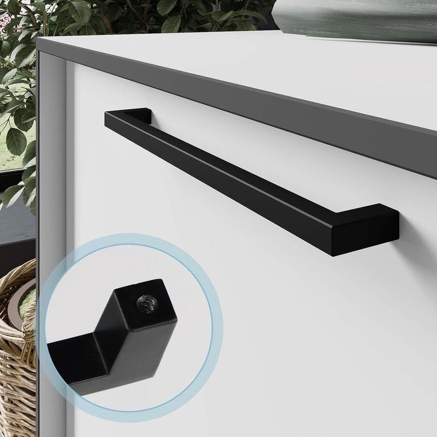 Meubelgrepen zwart 192 mm 12 stuks zwarte handgrepen voor keukenmeubels deurknoppen zwart met 24 schroeven 25 mm voor keukenkasten en laden