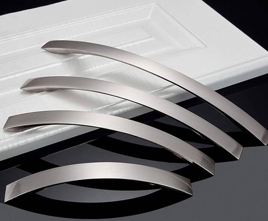 Meubelgrepen ladegrepen roestvrij staal kastgrepen moderne aluminiumlegering zilver keukengrepen deurgrepen (192 mm zilver)