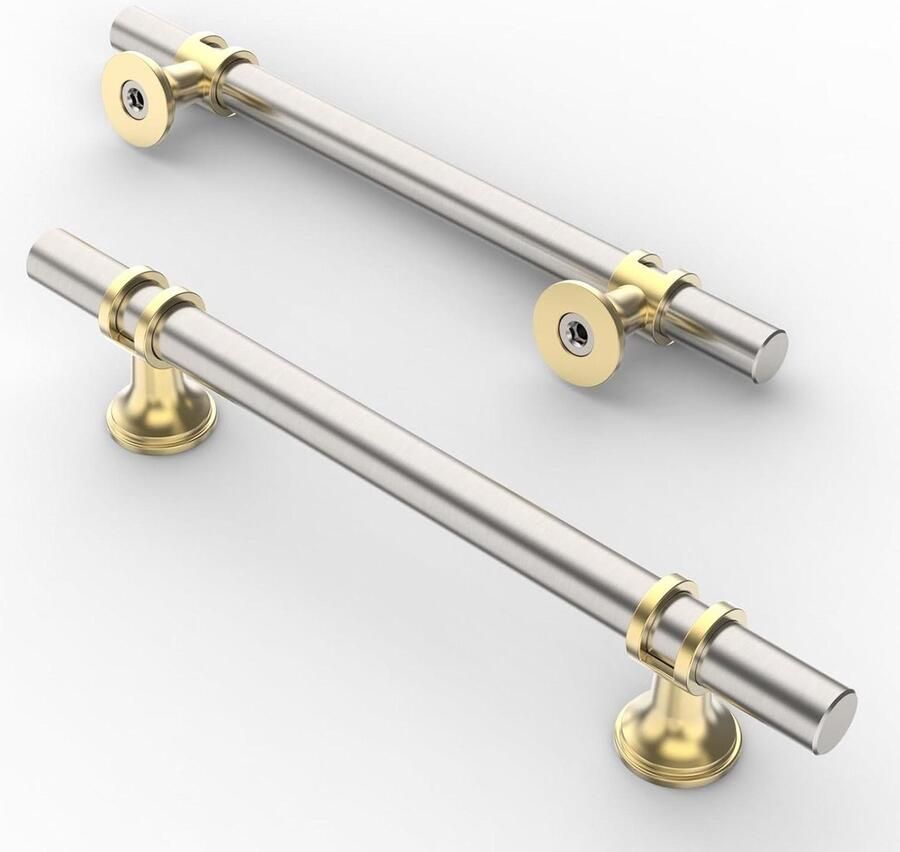 Meubelgrepen nikkel-goud 128 mm gatafstand Ladegrepen handgrepen keukenkasten Kledingkast 10 stuks