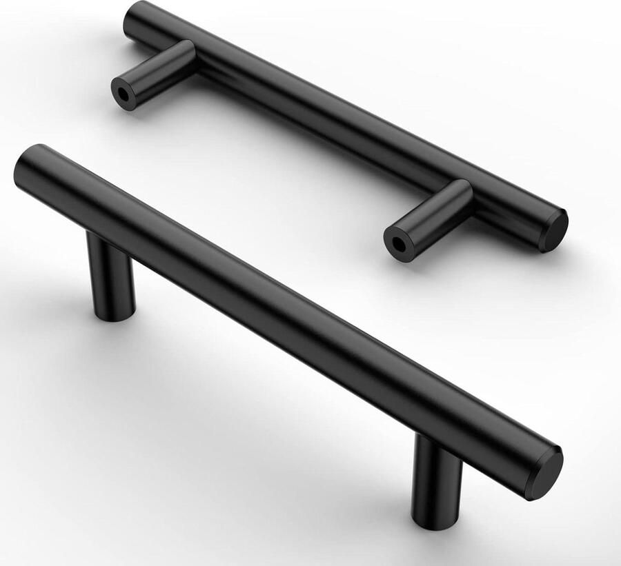 Meubelgrepen roestvrij staal zwart gatafstand 96 mm keukengrepen ladegrepen handgrepen kasten kledingkasten 12 stuks
