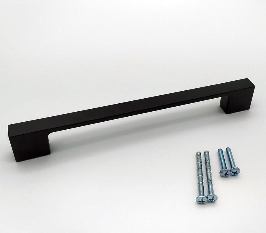 Meubelgrepen set van 10 – kastgrepen deurgrepen of ladegrepen voor keukenkast badkamerkast kledingkast commode en andere meubels – gatafstand 192 mm zwart aluminium