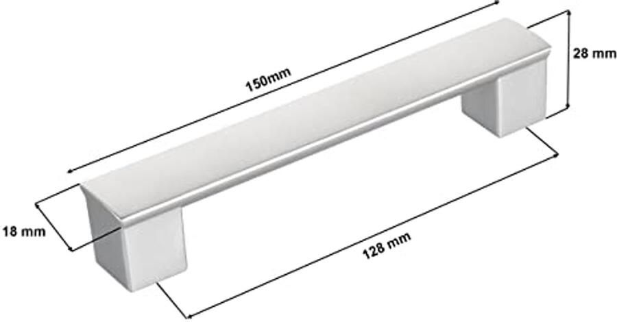 Meubelgrepen Set van 10 Stuks voor Keukenkasten en Meubels Zilverkleurig 128 mm