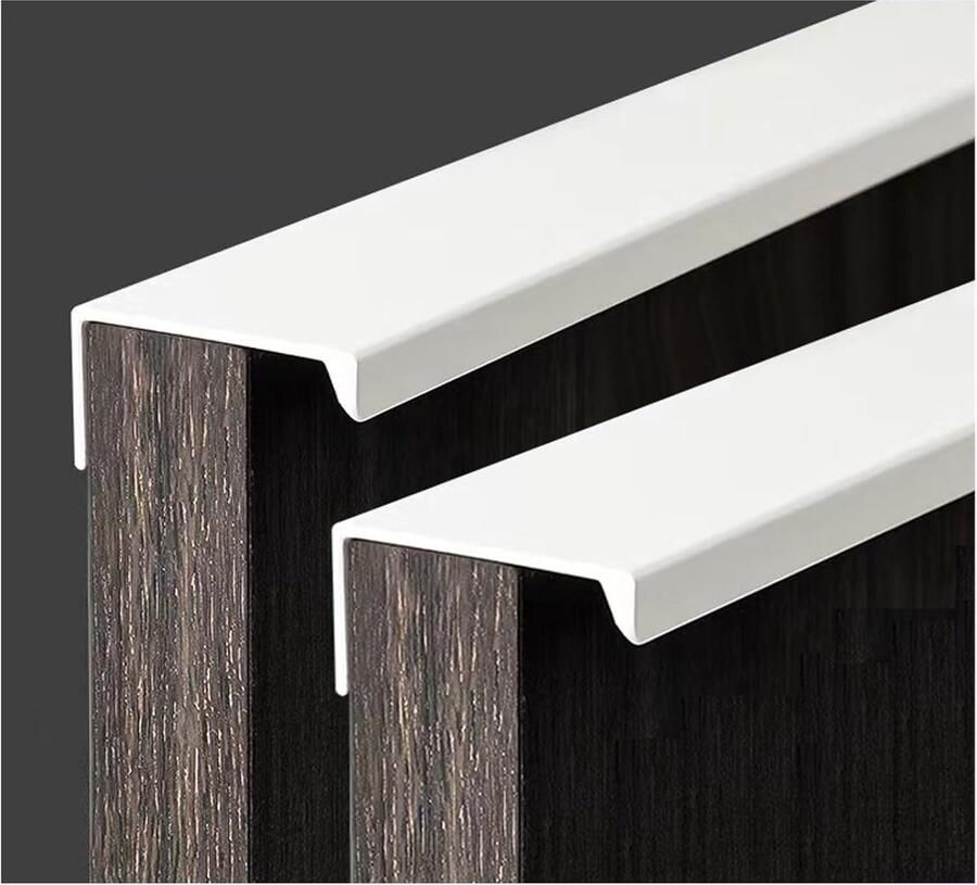 Dolaso 4 meubelhandgrepen Verborgen deurhandel Kast handvat Aluminium lade handvat Verborgen handvat Onzichtbare meubelhandvat Keuken handvat Wit 20 cm