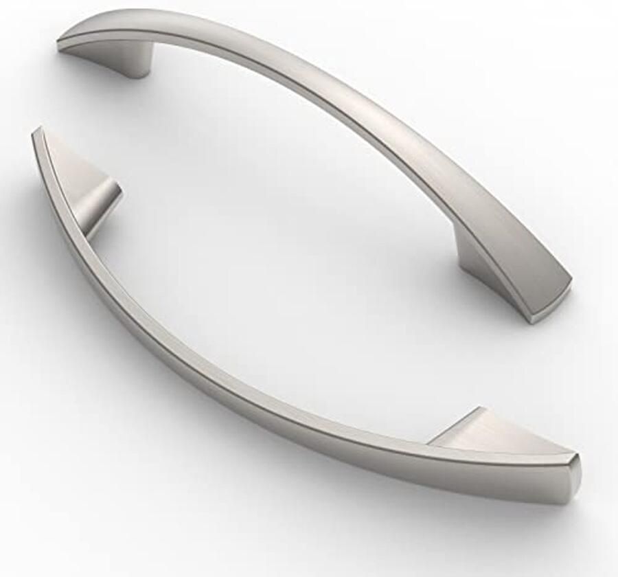 Meubelgrepen set van 5 96 mm gatafstand kast- en keukengrepen in geborsteld nikkel