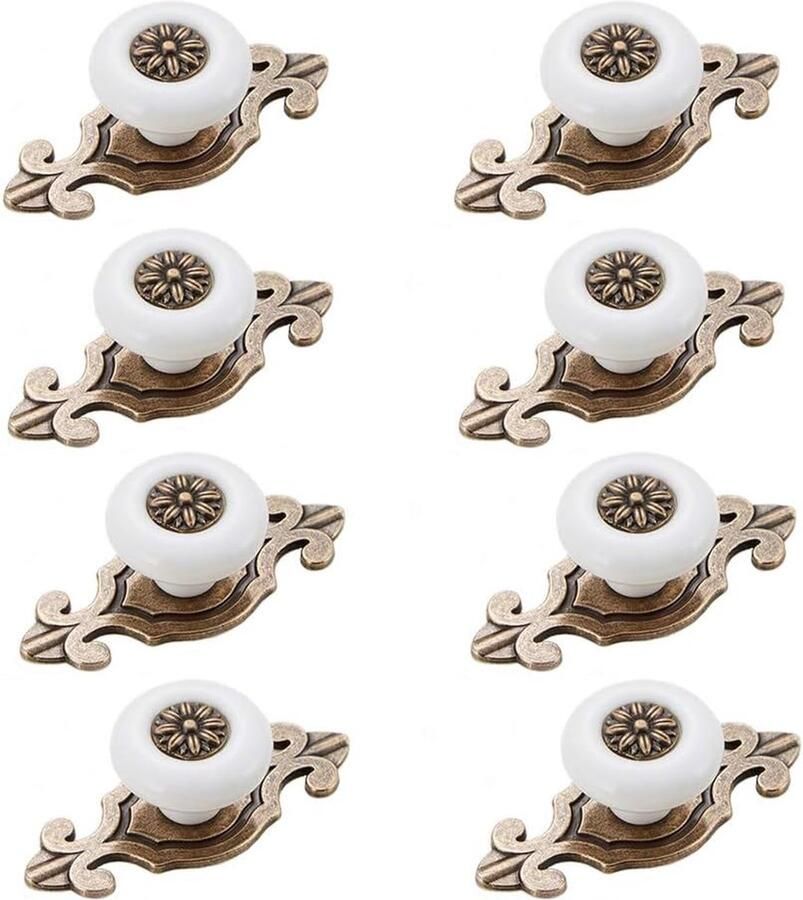 Meubelgrepen vintage 8 stuks meubelknoppen kastknoppen vintage meubelgreep deurknop meubelknop kastknoppen ladegrepen met schroeven accessoires