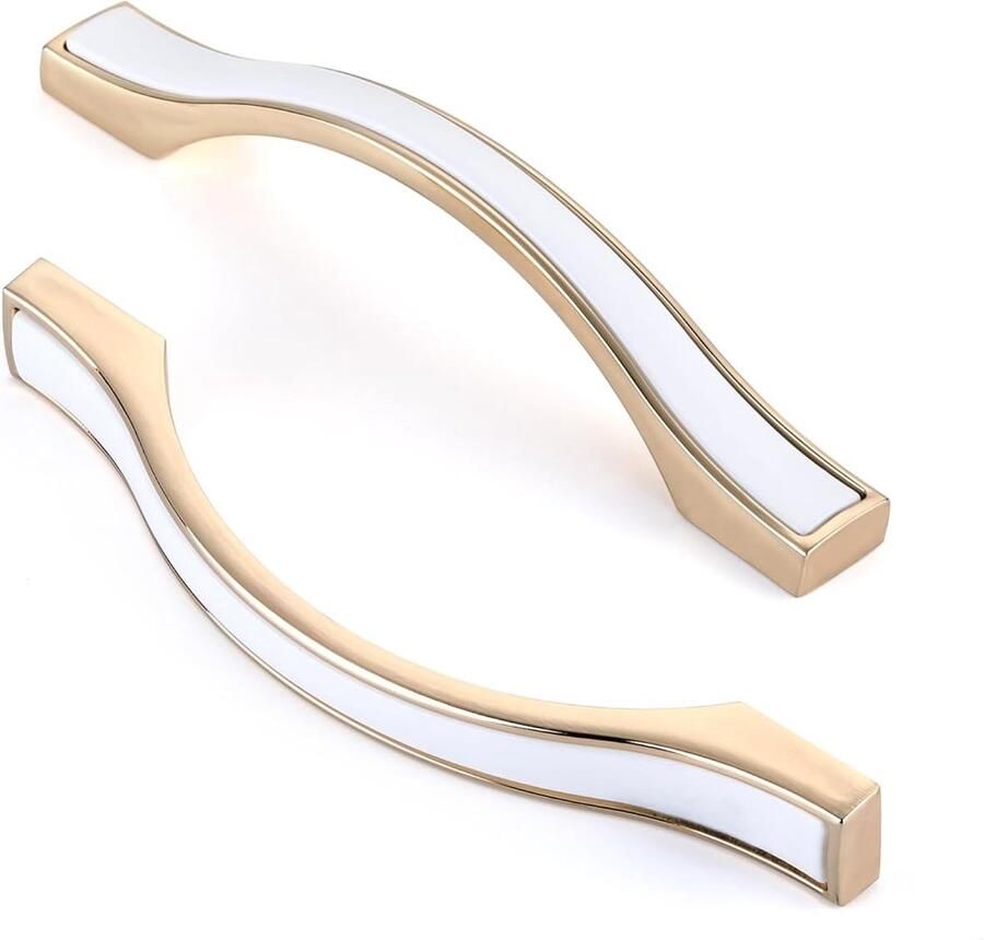 Meubelgrepen voor kasten Zinklegering 10 stuks Witgoud Gatafstand 96 mm