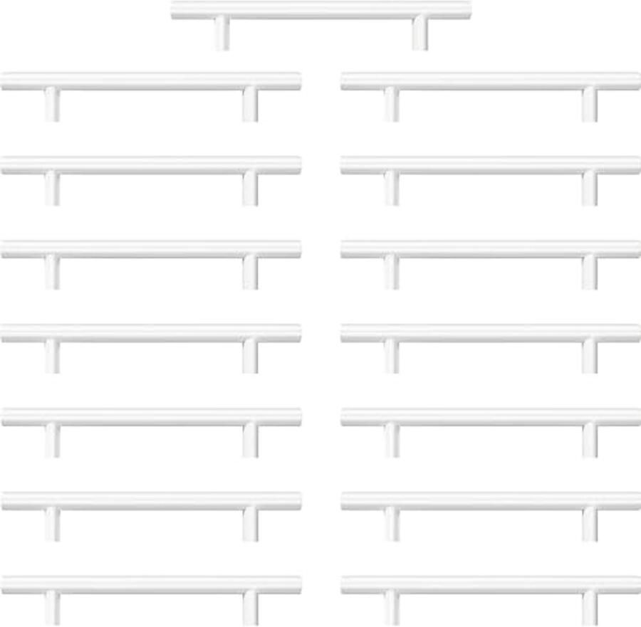 Meubelgrepen voor Keukenkasten 128 mm Wit RVS 15 Stuks