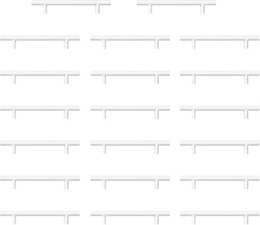 Meubelgrepen voor Keukenkasten 128 mm Wit RVS Gatinstallatie 20 Stuks