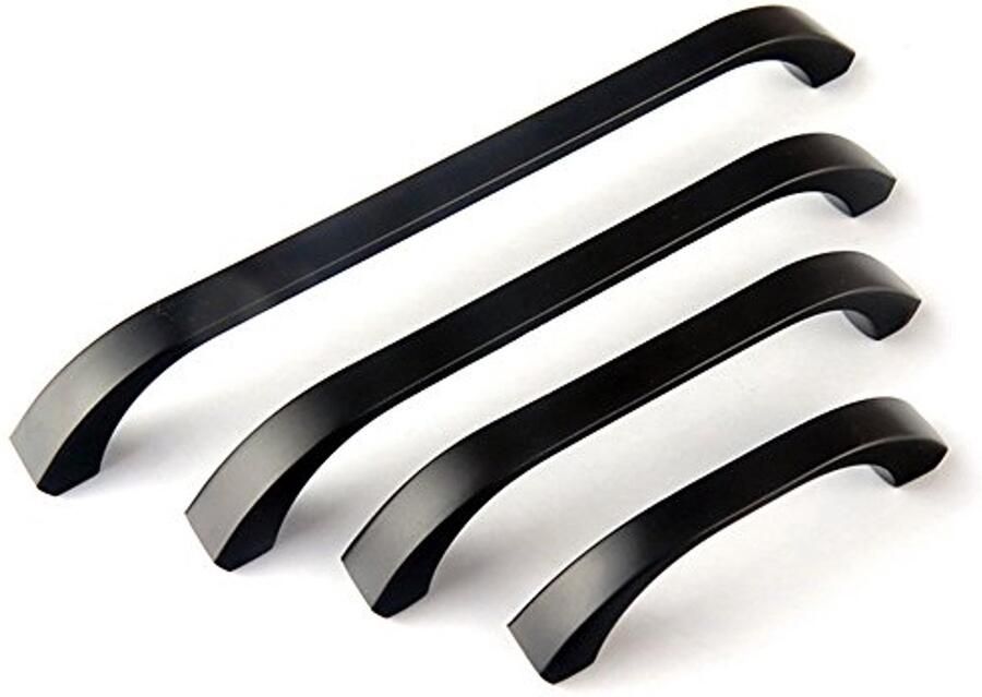 Zwarte meubelgrepen voor keuken en kast 128mm moderne handgrepen