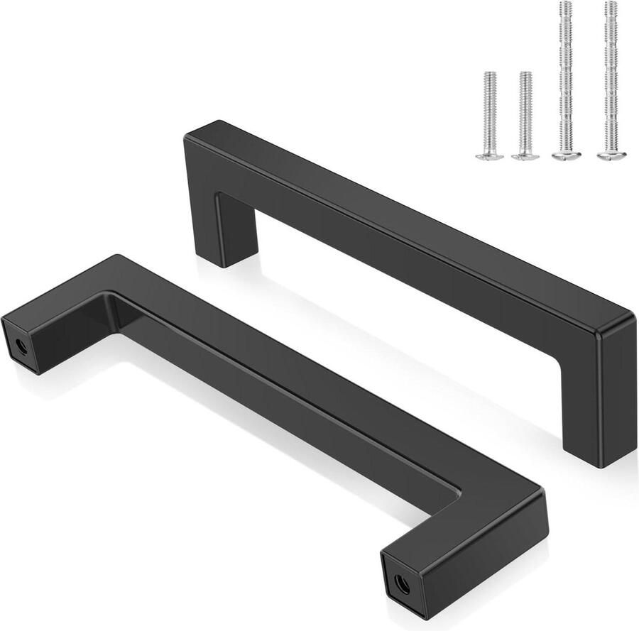 Meubelgrepen zwart 12 stuks keukengrepen 128 mm gatafstand roestvrij staal met schroeven voor lade kast meubels ENLACE cabinet handle black