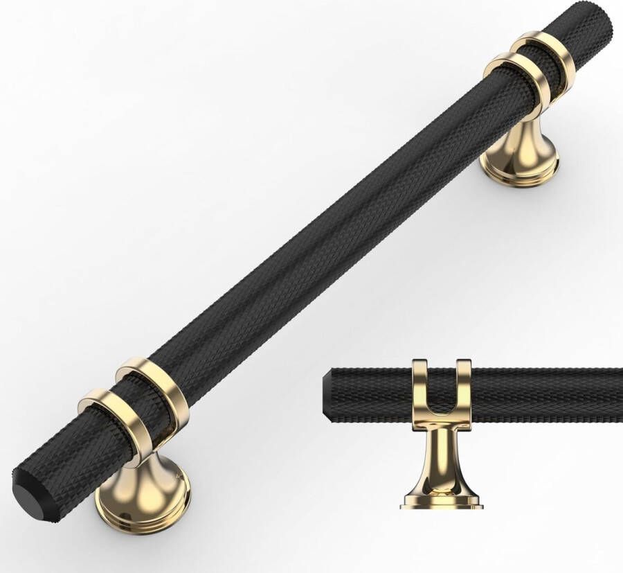 Meubelgrepen zwart 128 mm gatafstand voor laden gouden keukenkasten kastgrepen ladegrepen deurgrepen voor keukenkasten kledingkast 10 stuks