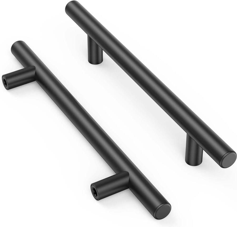 15 stuks meubelgrepen zwart hol geborstelde roestvrij staal 128 mm boorgatafstand kast lade kledingkast