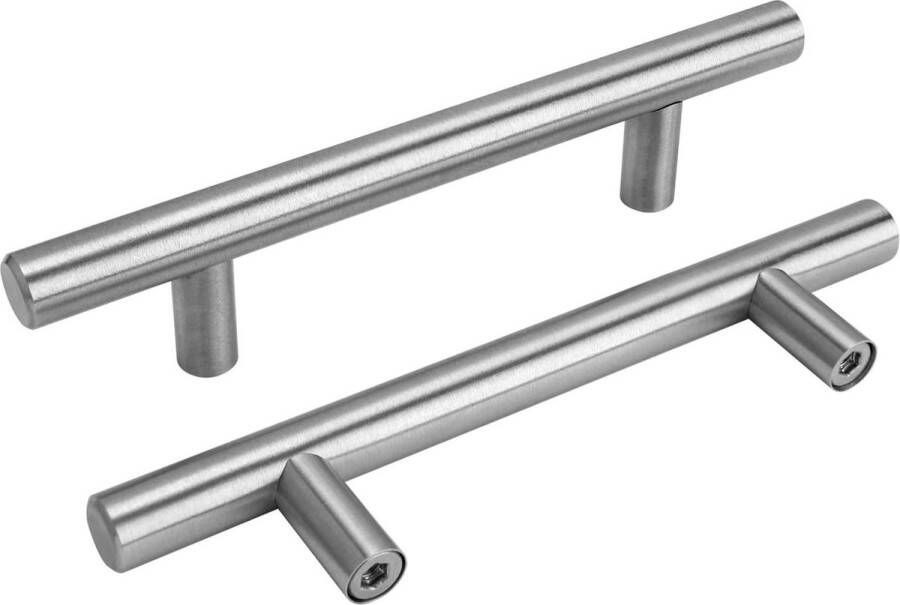 Meubelhandgreep holle roestvrijstalen handgrepen inclusief schroeven 15 stuks