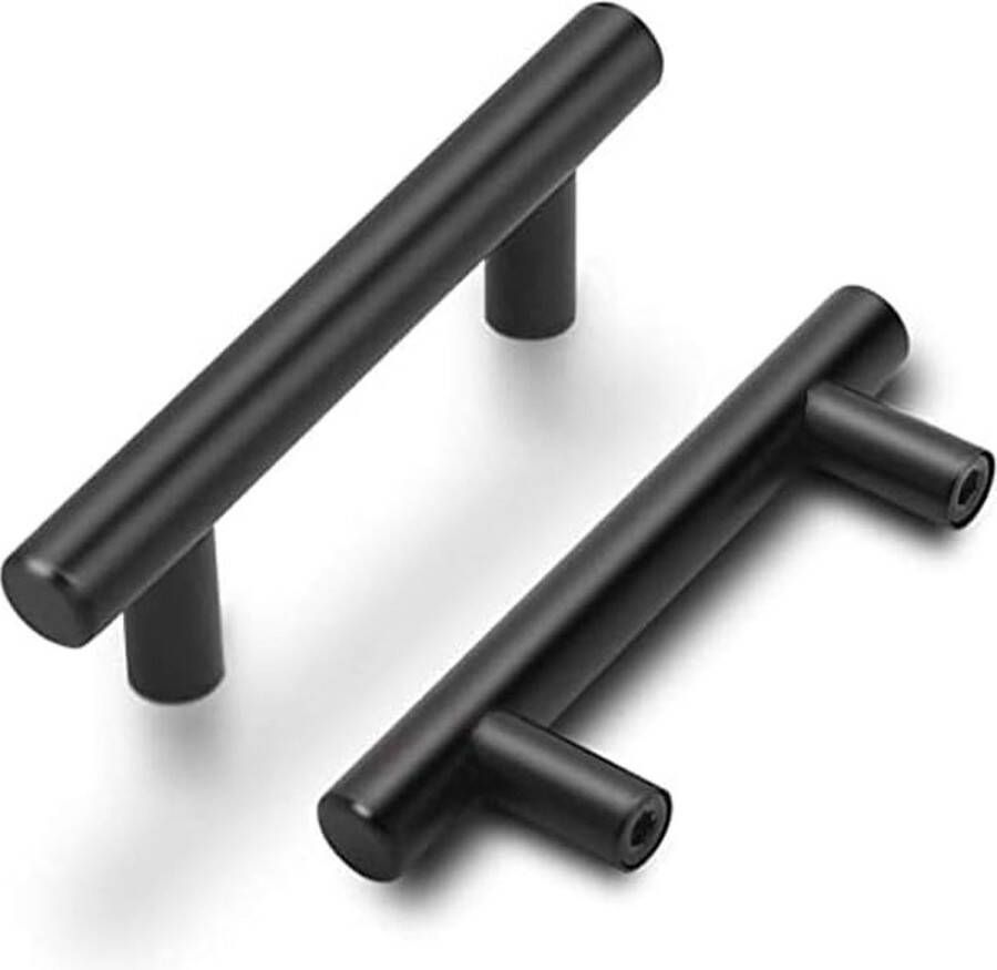 Meubelhandgreep roestvrijstalen buis zwart lengte: 128 mm diameter: 12 mm; voor deuren en laden in keuken of badkamer; 10 stuks