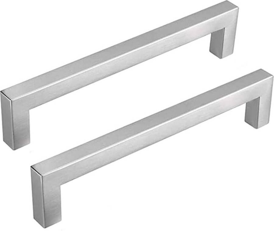 Meubelhandgreep vierkant van geborsteld roestvrij staal