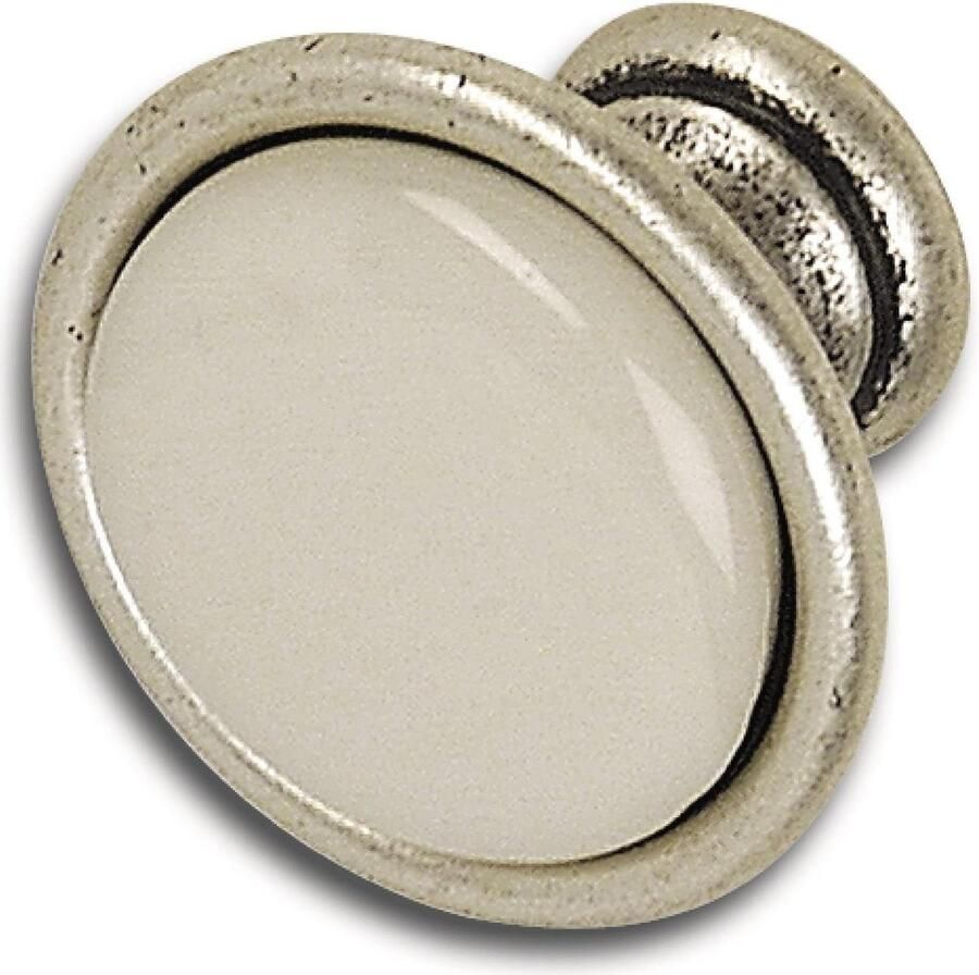 Ontario Meubelknop ø 34mm Porselein Landhuisstijl Ivoor Oud Vertind