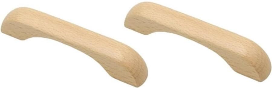 Meubelknoppen- 2 stuks beukenhouten brugkastdeur massief houten ladekastgreep originele houtkleur houten handgreep （96 mm）