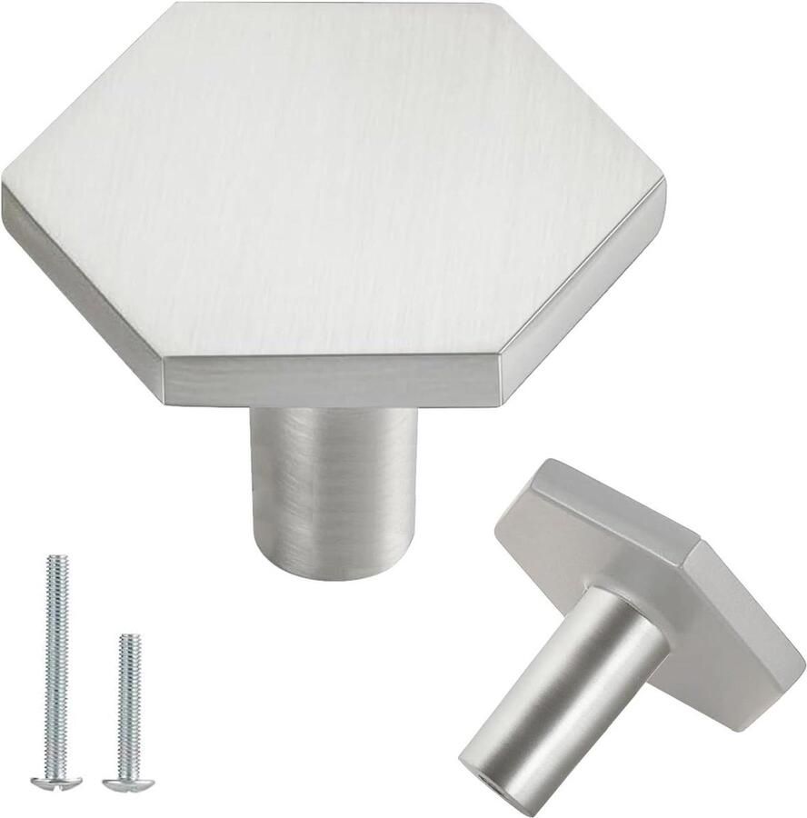 Meubelknoppen en schroeven mat zilveren kastknoppen 4 stuks keukenkast commode kledingkast 35 x 26 mm kastknoppen kinderkamer