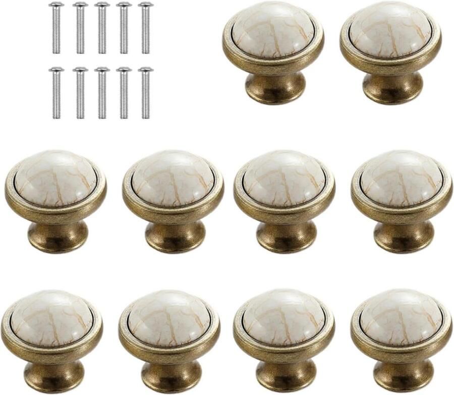 Meubelknoppen keramiek Set van 10 stuks borst- of laderknoppen inclusief schroeven kastknoppen kinderkamer