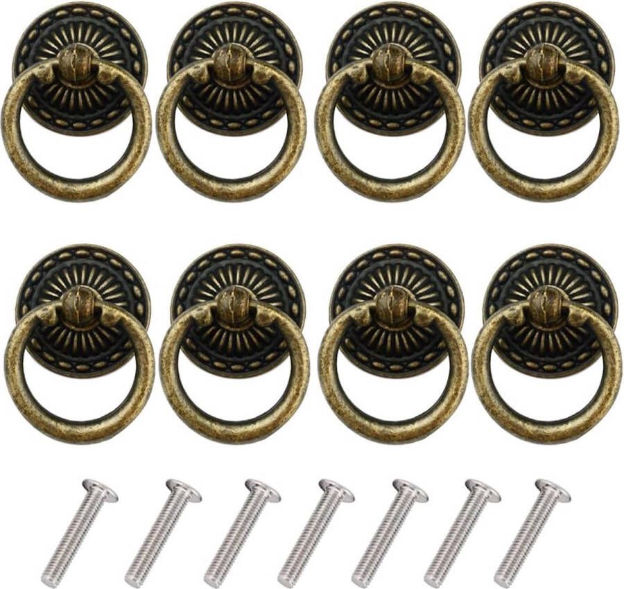 Meubelknoppen ring 8 stuks meubelknoppen vintage kast knoppen lade knoppen vintage meubelgreep laden knoppen kast handgrepen vintage handgrepen knop keukenkast kledingkast knop