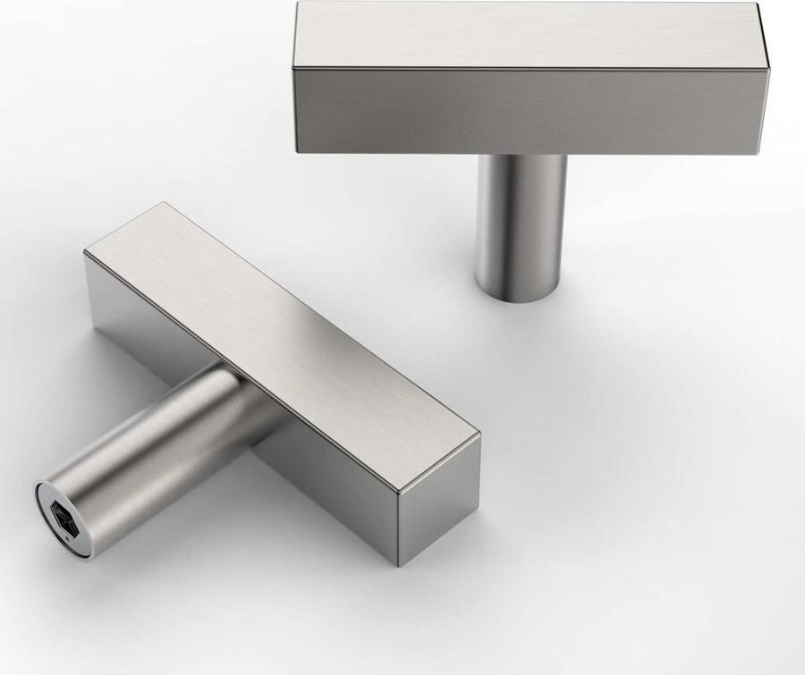 Meubelknoppen Roestvrij Staal Set van 10 Geborsteld Nikkel Ladeknoppen Stangknoppen Kast Deurknop Dressoir Kastknoppen UK0014
