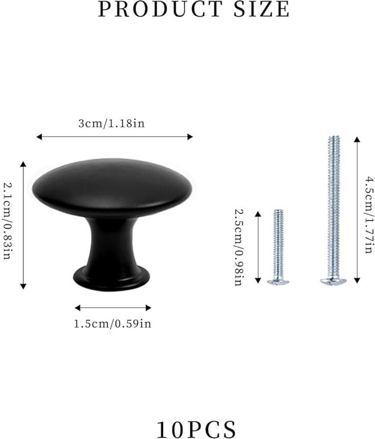 Meubelknoppen set 10 stuks Zinklegering 30 x 21 x 15 mm
