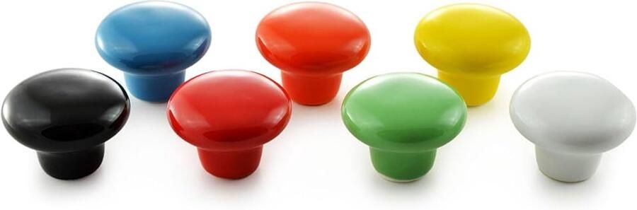 Meubelknoppen set van 8 vintage groen keramiek