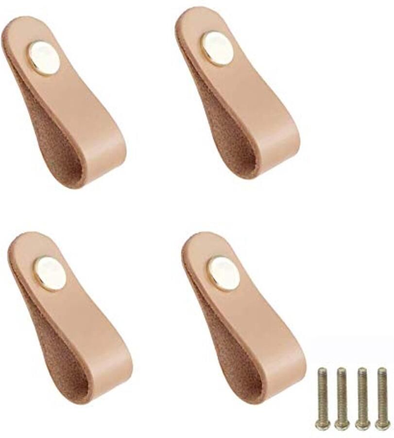 Meubelknoppen van PU-leer 4 stuks Uniek ontwerp voor kasten en lades