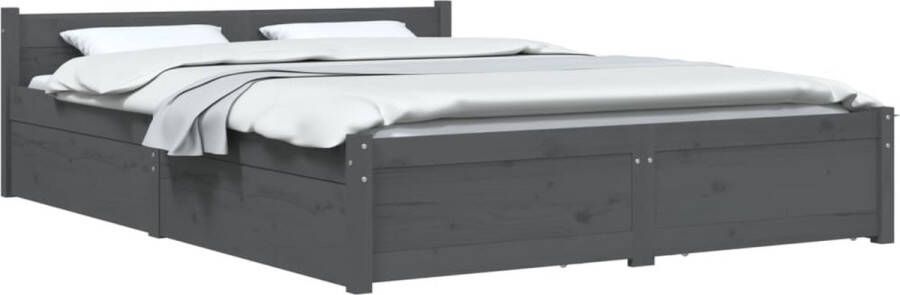 Meubelmania Bedframe met lades grijs 140x200 cm