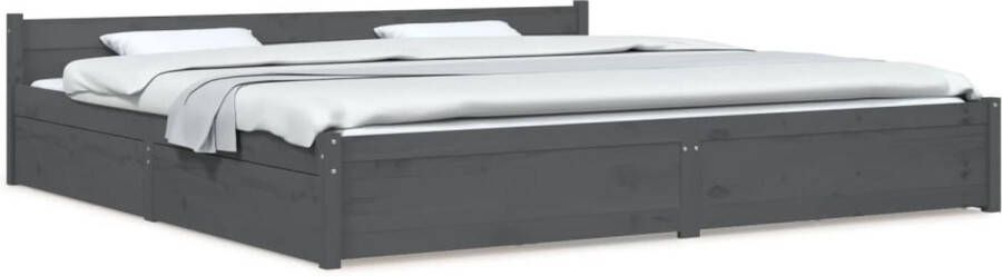 Meubelmania Bedframe met lades grijs 180x200 cm 6FT Super King