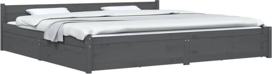 Meubelmania Bedframe met lades grijs 200x200 cm