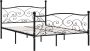 Maison Exclusive Bedframe met lattenbodem metaal zwart 120x200 cm - Thumbnail 2