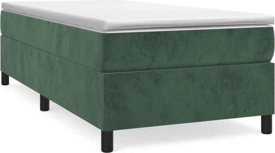 Meubelmania Boxspringframe fluweel donkergroen 80x200 cm