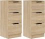 Maison Exclusive Dressoirs 2 st 30x30x70 cm bewerkt hout sonoma eikenkleurig - Thumbnail 1