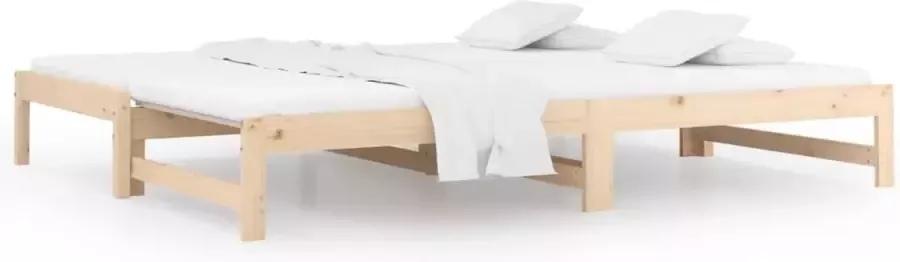 Meubelmania Slaapbank uitschuifbaar 2x(90x200) cm massief grenenhout