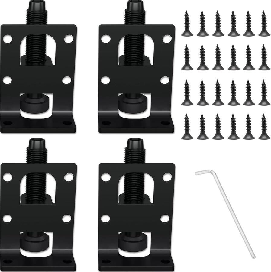 Meubelnivelleringspoten Verstelbaar Set van 4 Zwart Metaal