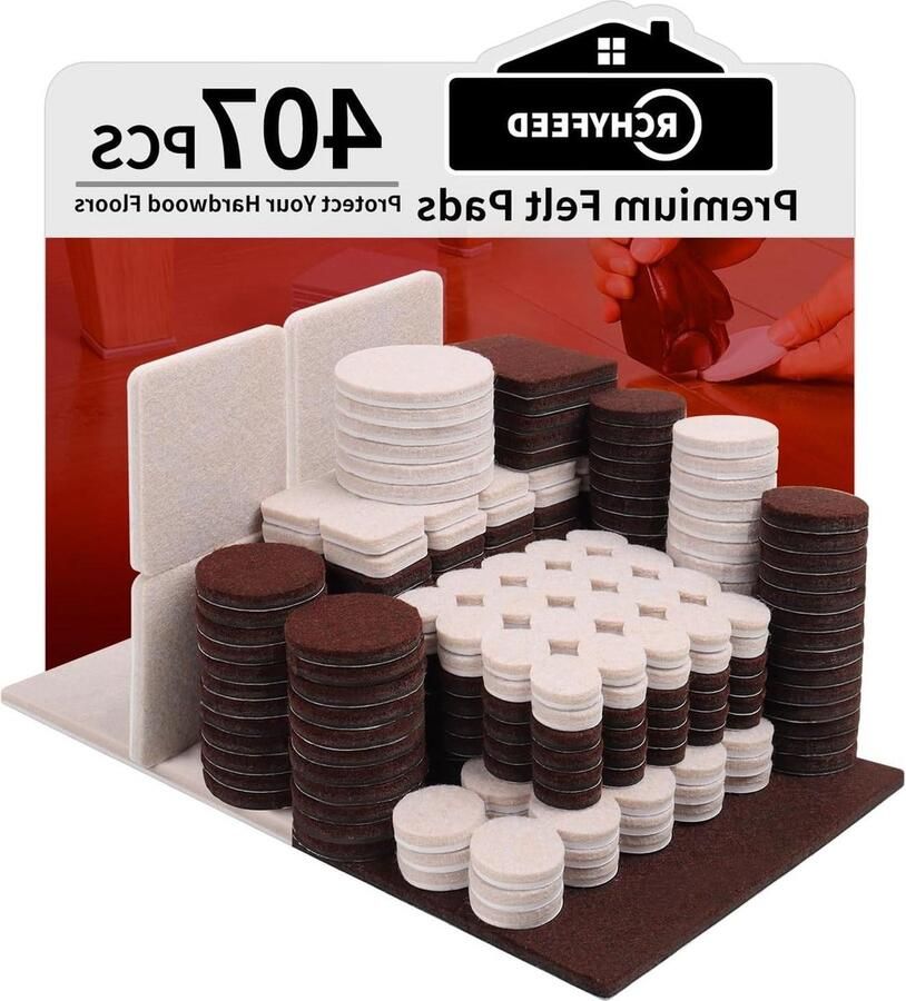 Meubelpads-vloerbeschermers 407 stuks-stoelkussens vilten-meubelpads-houten vloeren beschermen