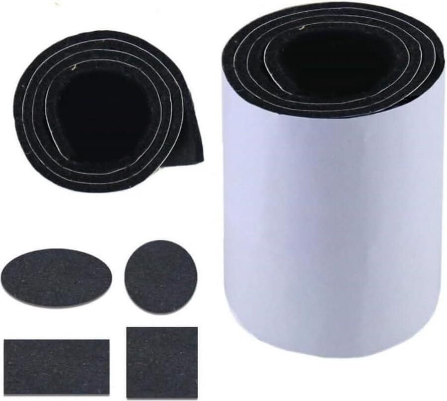 Meubelpads vloerbeschermers snijbare anti-kras vilten pads meubelpoten stoelpoot zelfklevend geluidsreductie 10 x 100 cm