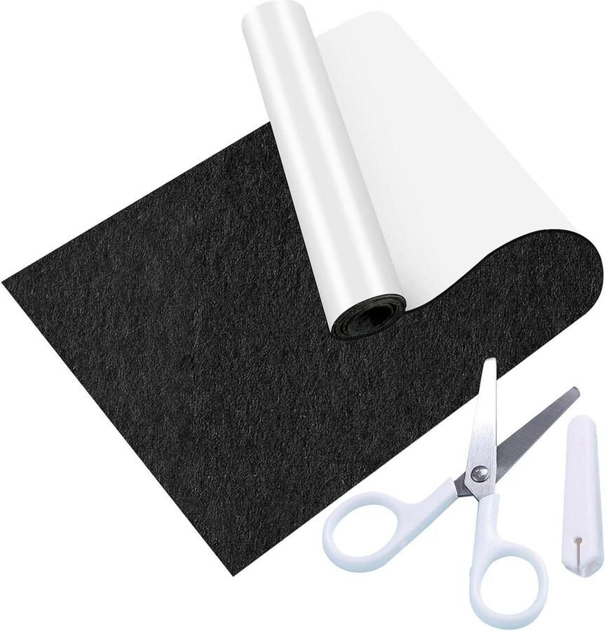 Meubelpads zwart vilt 2 rollen 30 x 100 x 02 cm zelfklevende anti-slip vilten pads meubelbeschermers behangbescherming