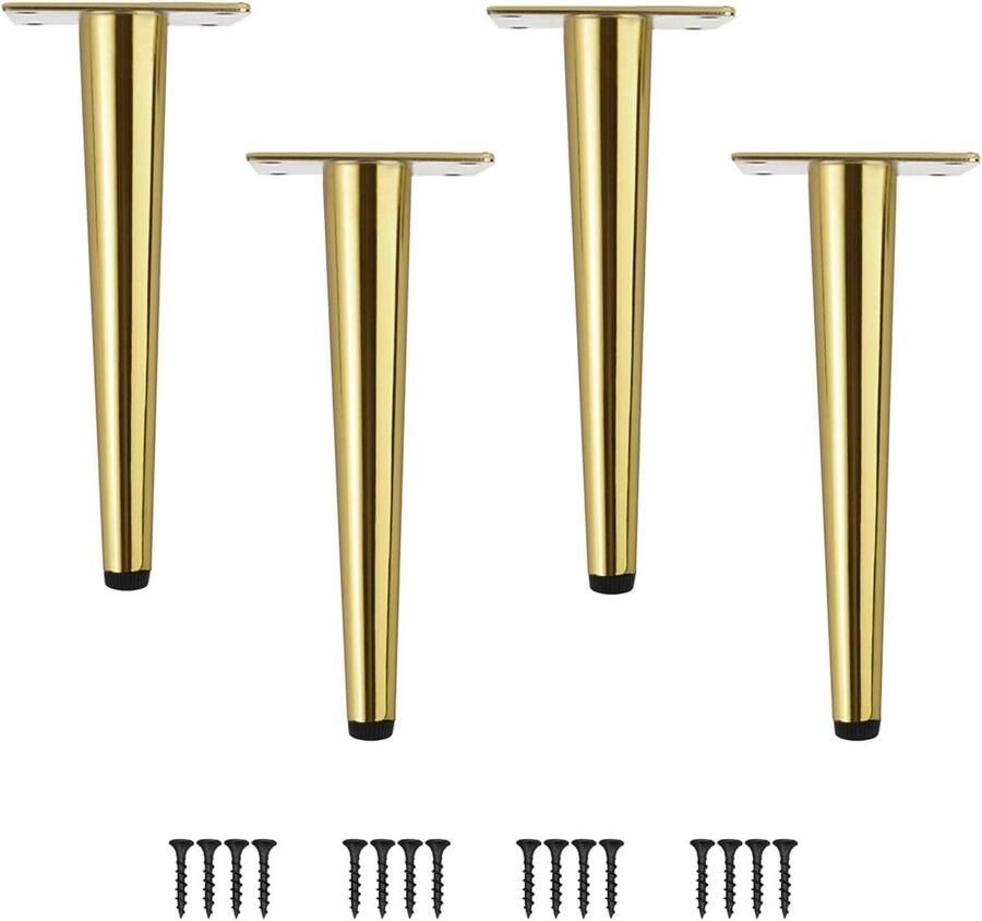 Kegel Meubelpoten Set van 4 Roestvrij Met Antislip Basis Ideaal Voor Kasten