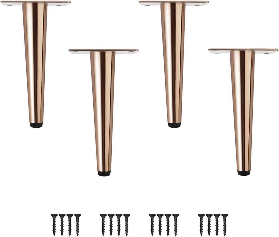 Meubelpoten Kegel Set van 4 Metalen Tafelpoten Roestvrij