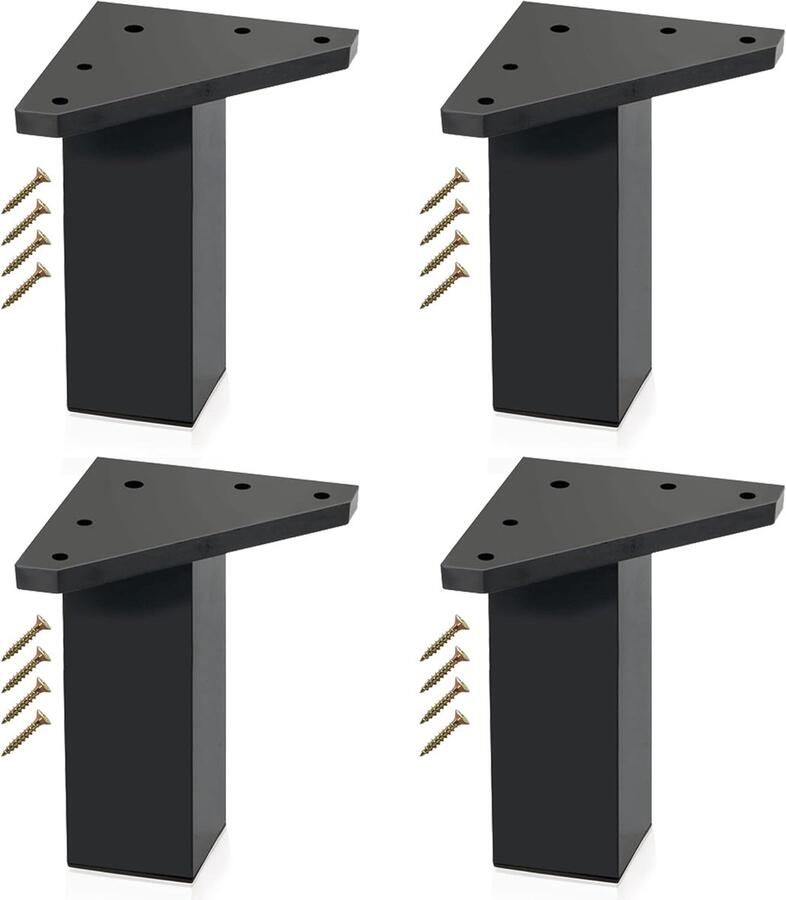Meubelpoten set 4 stuks zwart ABS-hars 8 cm hoogte