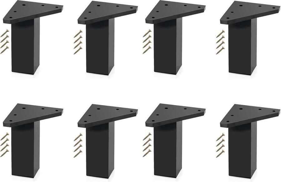 Meubelpoten set 4 stuks zwart ABS-hars hoogte 6 cm