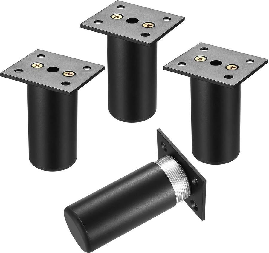 Meubelpoten van Aluminium Duurzaam en Stijlvol Set van 4 Zwart